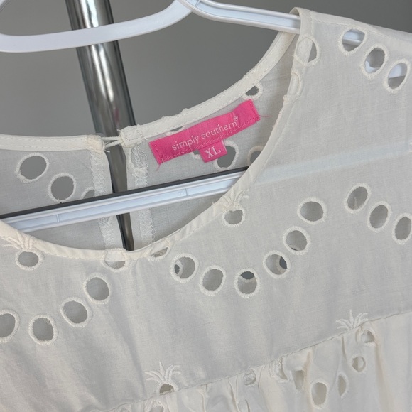 Simply Southern White Eyelet Women Top - Picture 3 of 7